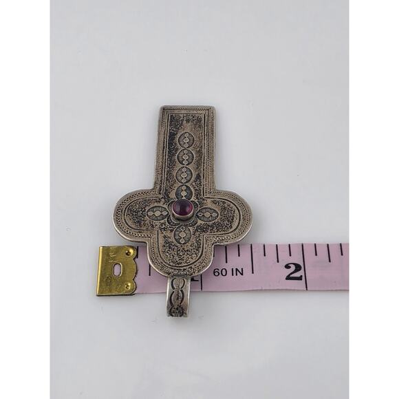 Don Lucas Native American Sterling Silver 925 Gem Stone Cross Pendent - Picture 12 of 14
